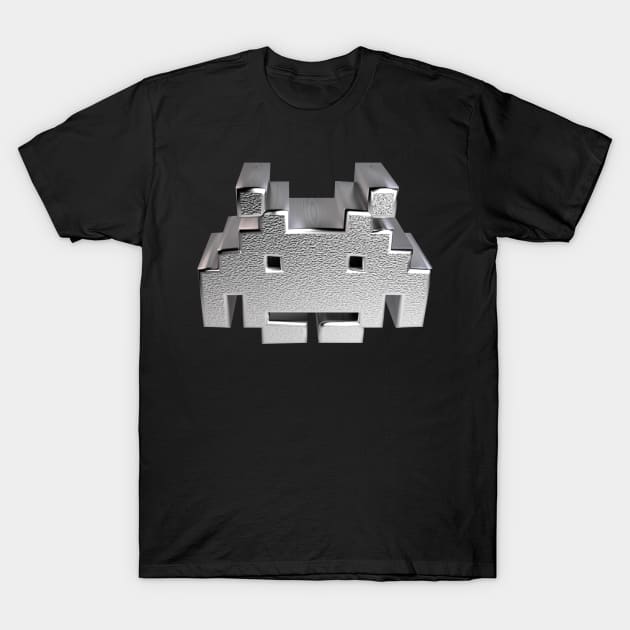 3D Alien - Brushed-Steel T-Shirt by 3DMe